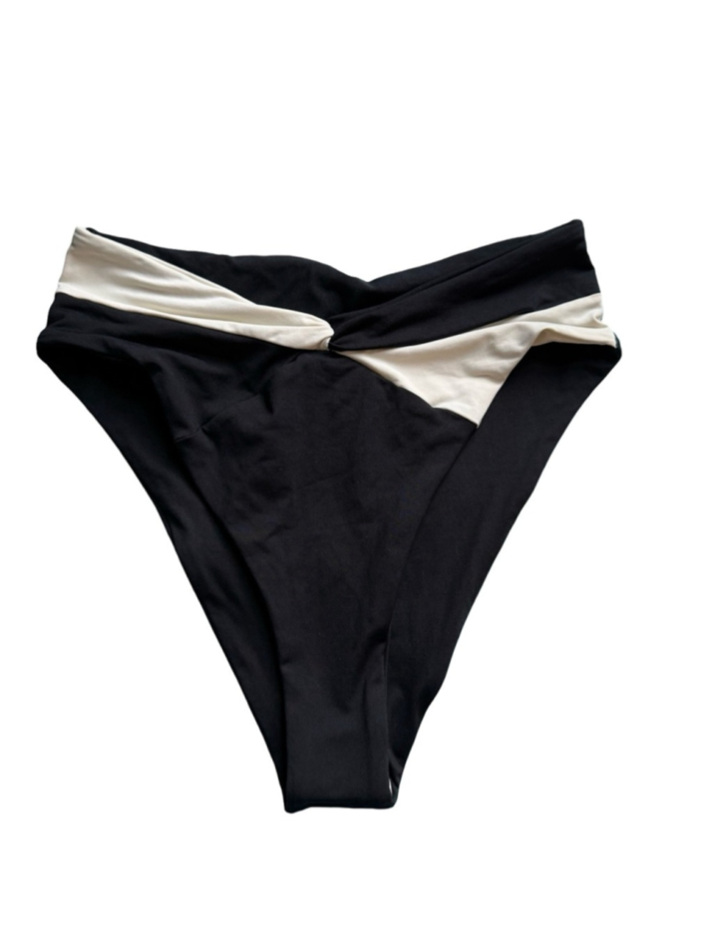 l*space Black and White High‑Cut Bikini Bottom Bitsy Cut Size S Beach Vacation